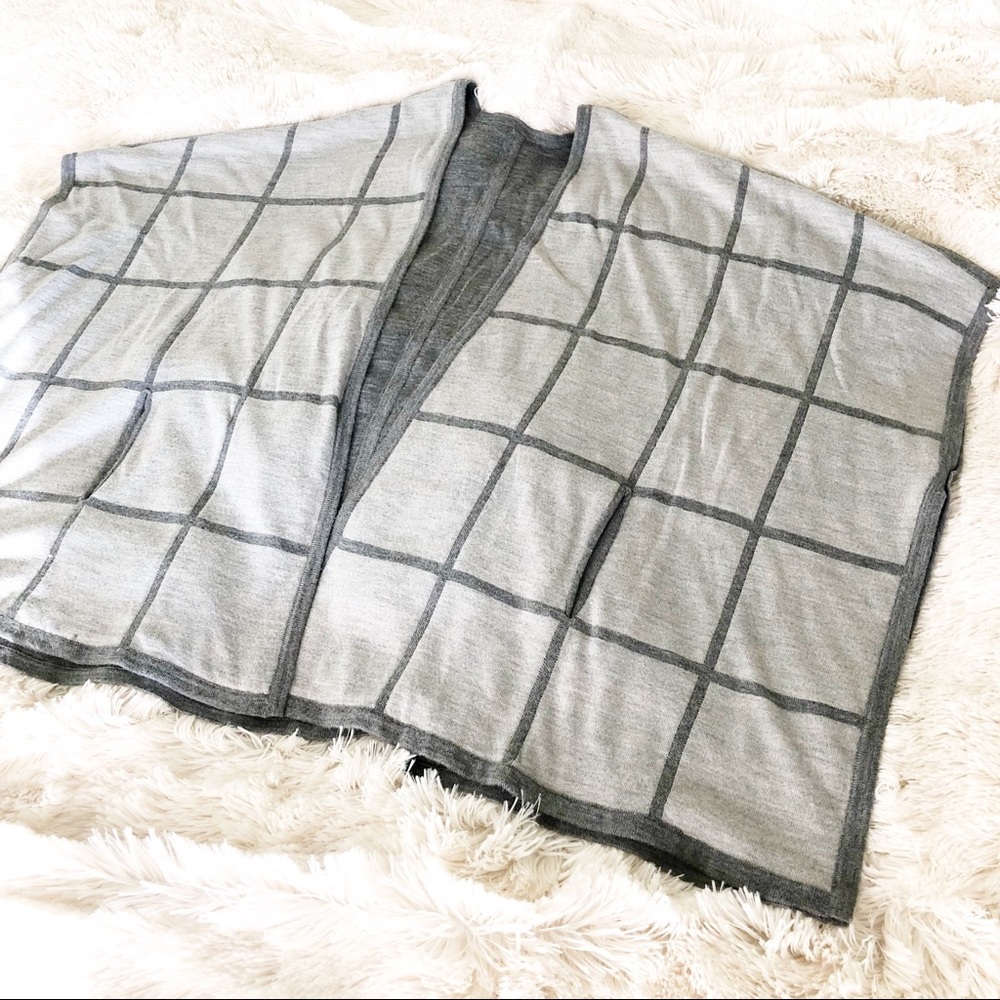 Athleta Reversible Wool Gray Cape Poncho Wrap